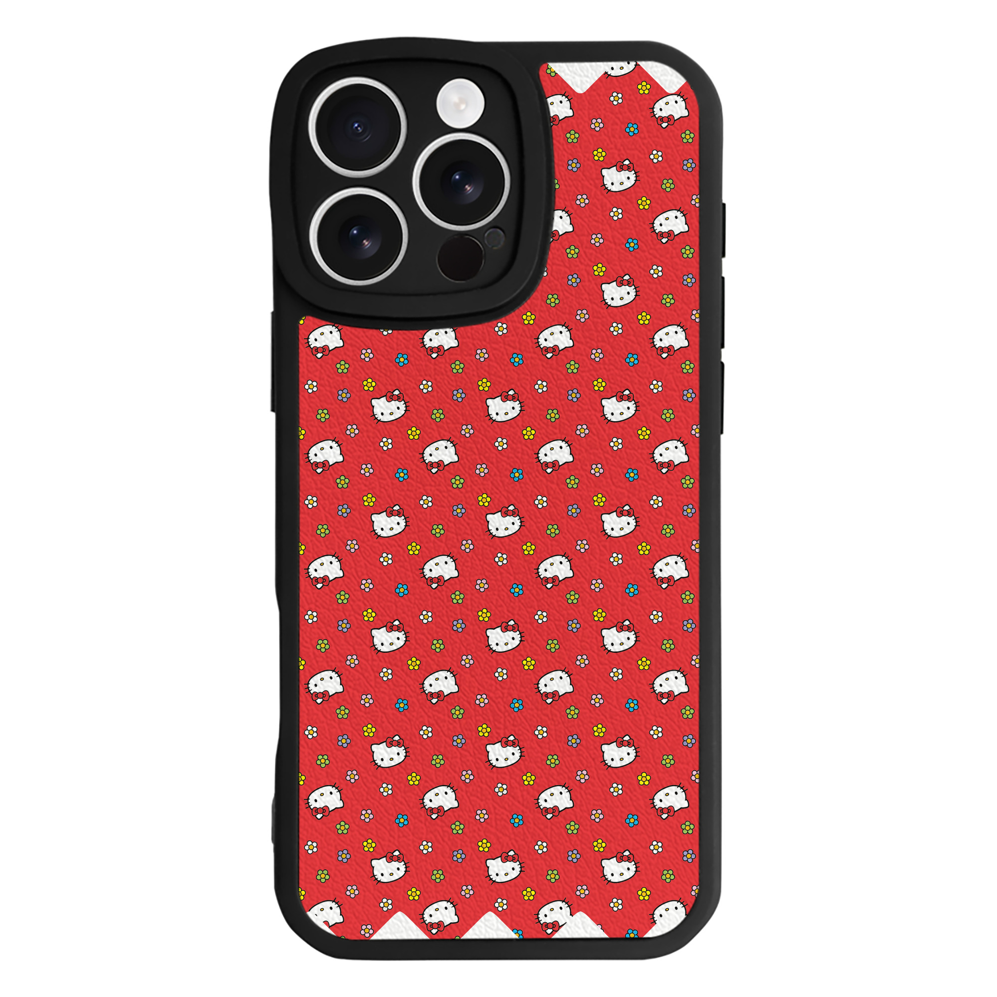 （画像用） Hello Kitty ハローキティ 【iPhone 16シリーズ対応】シリコンスマホケース（レザー調） 材質：シリコン